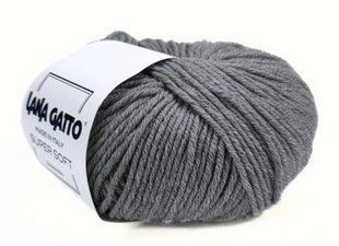 Super Soft № 20742 - сірий мериносова пряжа для в"язання Супер Софт Lana Gatto Італія WB01246 фото