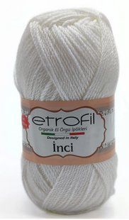 Акрилова пряжа Inci Etrofil № 70171 белый нитки для в"язання Інчи ЕтрофІл WB00496 фото