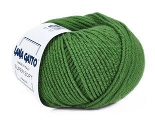 Super Soft № 14603 - зелений мериносова пряжа для в"язання Супер Софт Lana Gatto Італія WB01248 фото