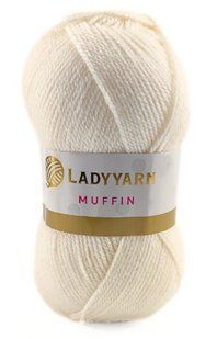 Акрилова пряжа Muffin № AHB001 вершковий Маффін нитки для в"язання WB00550 фото