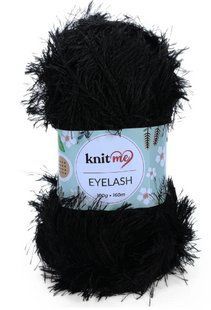 Пряжа Eyelash № 40 чорний "травка" Айлеш Knetme нитки для в"язання WB00486 фото