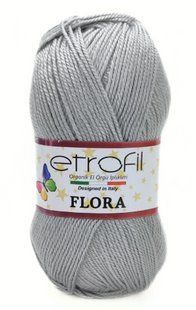 Пряжа для в"язання акрилова Flora № 70982 - св-сірий Etrofil Флора WB01336 фото