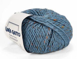 Пряжа твідова Everest Lana Gatto № 6962 синій Еверест Лана Гатто Італія WB01666 фото
