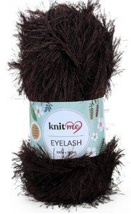 Пряжа Eyelash № 34 коричневий "травка" Айлеш Knetme нитки для в"язання WB00487 фото