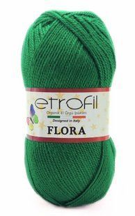 Пряжа для в"язання акрилова Flora № 70489 - зелений Etrofil Флора WB01338 фото