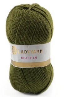 Акрилова пряжа Muffin № AHB010 хакі Маффін нитки для в"язания WB00557 фото
