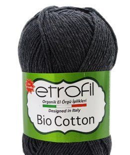 Bio Cotton № 10105 антрацит Etrofil 100% еко коттон бавовняна пряжа для в"язання WB00756 фото