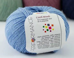 Шкарпеткова пряжа Cool Wool Perfomance № 85 - блакитний Кул Вул Перфоманс WB00410 фото