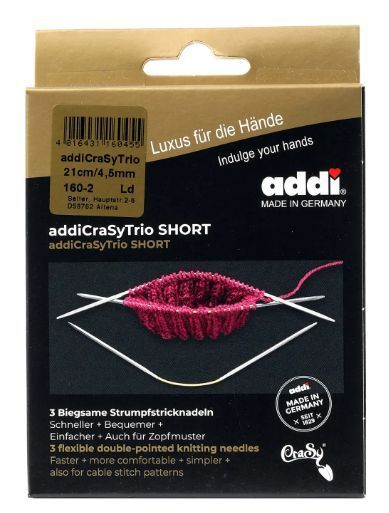 СПИЦІ ADDI CRASY TRIO SHORT КРУГОВІ ШКАРПЕТКОВІ / АДДІ КРЕЙЗІ ТРІО ШОТ WB00001 фото