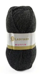 Акрилова пряжа Muffin № AHB012 темно-сірий Маффін нитки для в"язання WB00559 фото