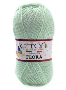 Пряжа для в"язання акрилова Flora № 70487 -м'ята Etrofil Флора WB01340 фото
