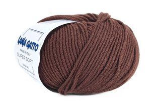 Super Soft № 10040 - шоколад мериносова пряжа для в"язання Супер Софт Lana Gatto Італія WB01259 фото